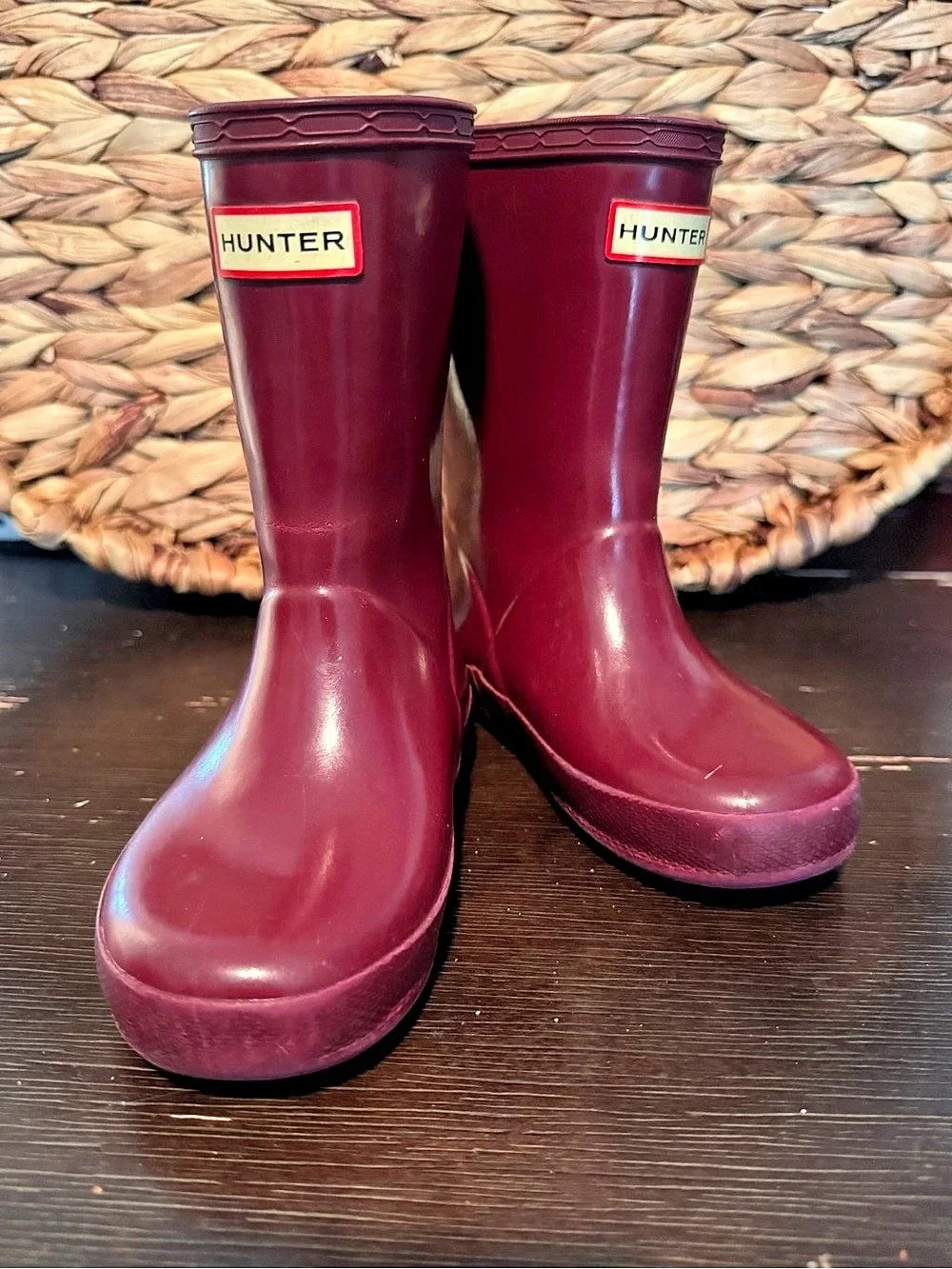 Hunter Kids First Classic Rain Boots Red Like New